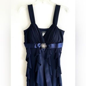 Dressbarn Collection blue flap dress sleeveless padded with crystal Christmas